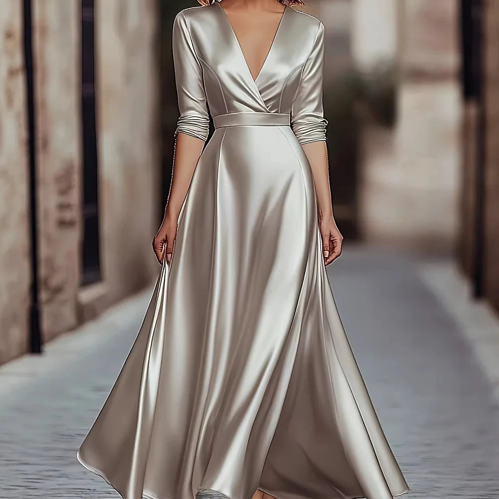 Robe Col V Luxueuse