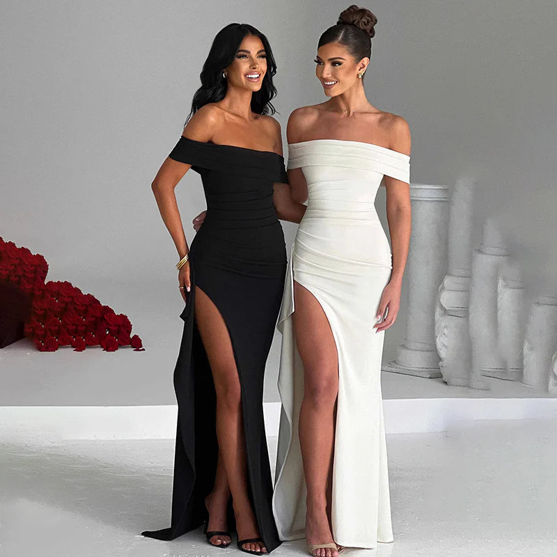Robe Moulante Sans Manches Fendue - Black